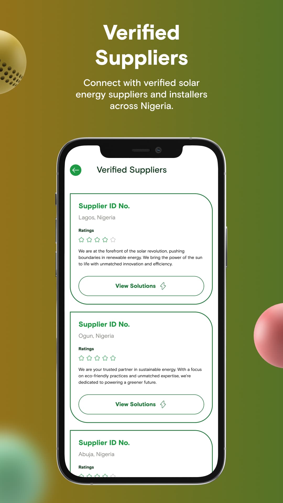 The Solar Hub app screenshot
